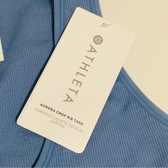 Athleta Aurora Crop Rib Tank Top in Blue Size XS - Picture 3 of 7